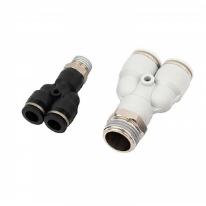 [Hot Item] 4/6/8/10/12mm External Male Thread Black White Plastic Hose Connectors Plastic 3 Way Y Shape Hose Connector Pxy