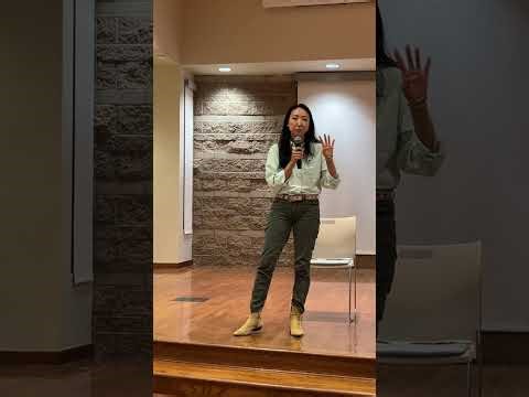 Esther Kim Varet, candidate for Congressional District 40, speaking at our meeting 4/21/26