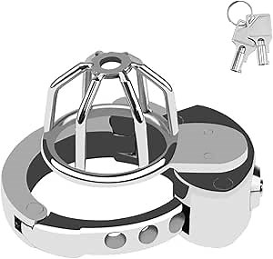 Chastity Cage Adjustable Size Cock Cage Skeletonized Breathable Stainless Steel Chastity Devices Male Chastity (Small)