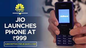 1.2K views · 18 reactions |  Reliance Jio launches internet-enabled #JioBharat phone at ₹999 The beta trial for the first million Jio Bharat phones will begin on July 7. #RelianceIndustries #cnbctv18digital #JioLaunch #JioBharat #RelianceJio #Reliance | CNBC-TV18 | Facebook