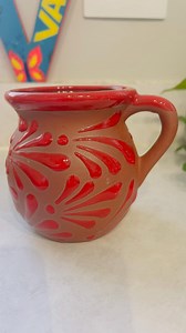 Hand Formed Talavera Coffee Mug | Red Rim Ceramic - Etsy