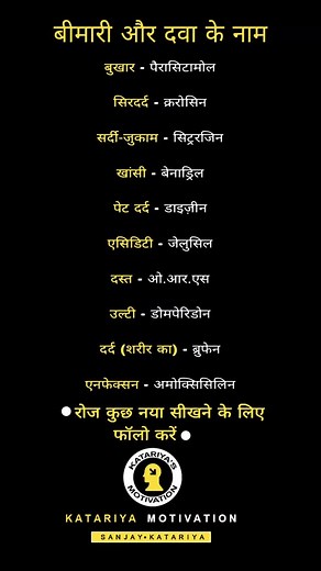 #positivity#medicinenametips | Sanjay Katariya