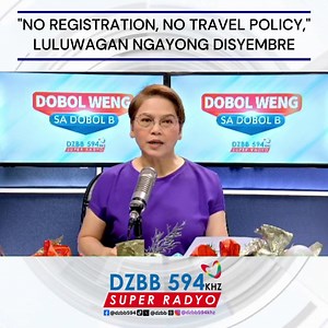 ICYMI: "No registration, no travel policy," luluwagan ng Land Transportation Office (LTO) ngayong Disyembre. | Super Radyo DZBB 594khz