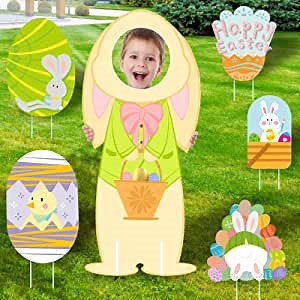 Amazon.com : Easter Yard Sign Decorations, Easter Rabbit Backdrops for Photography, Easter Garden Lawn Outdoor Decor : Patio, Lawn & Garden