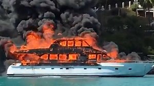 340K views · 1.6K reactions | A luxury yacht caught fire at a marina...