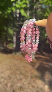 Breast Cancer Support Bracelets – Pink Beads With Ribbon Charm – Handmade Gift - Etsy Canada