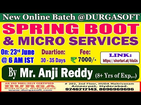 SPRING BOOT & MICRO SERVICES Online Training @ DURGASOFT