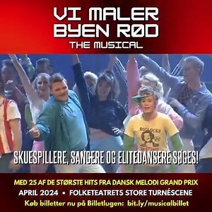 TILMELD DIG AUDITION NU! 🎭💃🏼🕺🏻 Der er nu endelig lukket op for auditiontilmeldinger til Musicalteatrets næste to forestillinger – og alle køn og aldre fra 18 år og op er velkomne (uanset erfaring): “VI MALER BYEN RØD: THE MUSICAL” April 2024 (Folketeatrets Store Turnéscene) Audition: 26.-27. august 2023 Der søges 30 skuespillere/sangere (inkl. 20 solister) samt 8-10 elitedansere. “HVOR HULEN ER JULEN?” December 2023 (KU.BE) Audition: 2.-3. september 2023 Der søges 12 skuespillere (inkl. 8 s