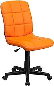 Offex Height Adjustable Mid Back Quilted Tufted Upholstery Patterned Task Chair - Orange