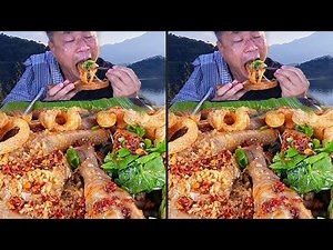 Mukbang spicy chicken feet #asmr #mukbang #viral #chickenfeet #foodreview