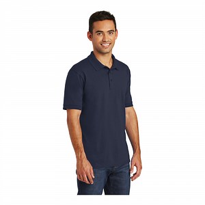 Port &amp; Company KP55 Unisex Customizable Deep Navy Short Sleeve Jersey Knit Polo Shirt with Stain Release - Cotton / Poly Blend - 4X