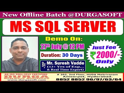 MS SQL SERVER Offline Training @ DURGASOFT