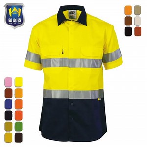 [Hot Item] Custom Reflective Workwear Hi Vis Short Sleeve Safety Work Shirts
