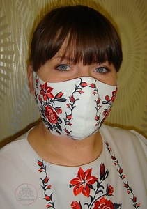 Linen Face Mask With Embroidered Roses on Both Sides for a Women. Washable Reusable Ukrainian Face Mask. - Etsy