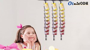 12Pcs Merchandising Hanging Strips with Hooks, 31 Inch Chip Rack with Label Header and 144 Clips, Potato Chip Bag Holder for Party, Concession, Snack & Store Retail Display, Black