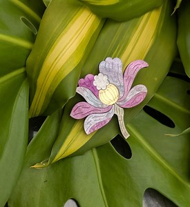 Passion Fruit Flower Multilayered Brooch - Etsy
