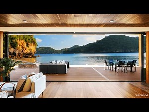 Cozy Beach House Ambience - ASMR Beach Cabin with gentle wave sounds at Tropical Island 🌴🍹