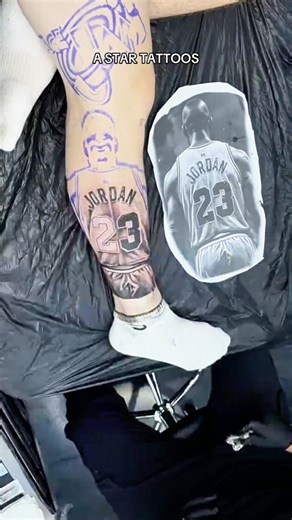 Space jam leg tattoo done for my client that travelled from Luton #tattoo #legtattoo #spacejam #tattooed #thightattoo | astartattoos 001