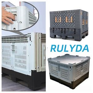 [Hot Item] Durable Industrial Warehouse Stacking Storage Foldable Bulk Pallet Boxes Heavy Duty Foldable Large Plastic Box