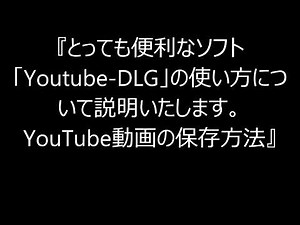 『とっても便利なソフト「Youtube DLG」の使い方について説明いたします。YouTube動画の保存方法』