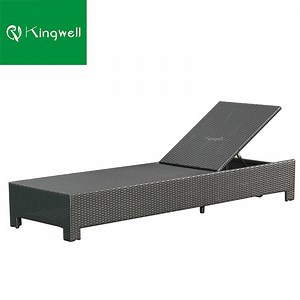 [Hot Item] Modern Garden Furniture Wicker Daybed Single Sun Lounger with Cushions