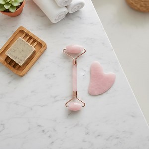 Rose Quartz Face Roller and Gua Sha Set, Natural Crystal Facial Massage Tools - Etsy Canada