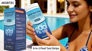 2026 Salt Water 8-in-1 Pool Test Strips Kit | 150 Strips Pool Salt Test Strips | Salt Water Pool Testing Kit for Pools, Hot Tubs & Spas Quick Accurate Tests Salt, Chlorine, pH, Cyanuric Acid