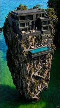 A three-story penthouse with a pool built on a private 30-meter-high cliff