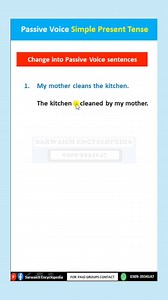 Passive Voice - Simple Present Tense Police Constable (BPS-7) Junior Patrol Officer (BS-7) ************************************************* ٽيسٽ جي تياري نوٽس حاصل ڪرڻ لاءِ اسان جي پيڊ گروپس ۾شامل ٿيو. Course Fees: 600: Duration: 2 months Contact Whatsapp # 0309 3934147 | Sarwaich Encyclopedia