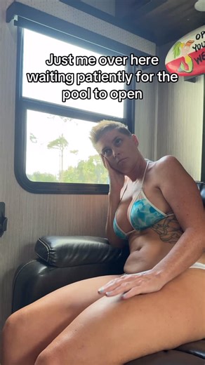 Wandering RV Babe on Instagram: "Sometimes RV life is hard #glamping #rvlife #rvresort #heatwave #bikiniseason"