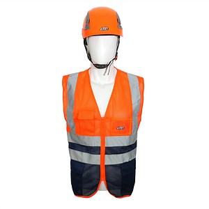 [Hot Item] High Safety Vest Reflective Jacket Motorcycle Hi Vis Fluorescent Fabric for Safety Vest Orange Reflector Personal Security