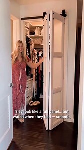 392K views · 1.1K reactions | Upgrade your space without a full renovation! These bi-fold barn doors fold smooth, save space, and look stunning in any room. Perfect for closets, pantries, laundry rooms & more. Want the link? Comment DOOR  #fblifestyle #holidaydecor #realestate #vintagedecor #interiordesign #HandmadeDecor #homedesign #doorideas #bifolddoors | Aluminium Glass Design | Facebook