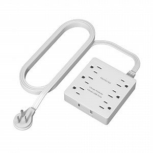 [Hot Item] 6-Outlet Surge Protector W/USB 1A1C W/USB Surge Protector Power Strip, PF506119-2