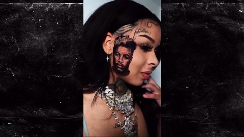 Chrisean Rock Tattoos Blueface Portrait on Her Face