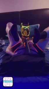 S1UTTRANSPUP - LUBE PLAY in Neoprene Singlet while playing with Cone Toy