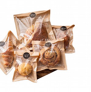 [Hot Item] Damp Proof Self-Sealing Toast Tea Kraft Paper Packing with Clear Plastic Window Custom