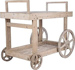 Alpine Corporation MBB128 Indoor Outdoor Flower Planter Statue with Wheels, 37" Tall