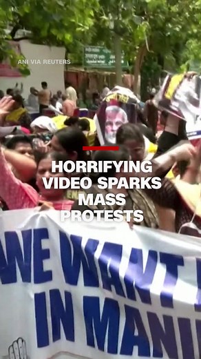 A graphic video showing two women forced to walk naked in the northeastern Indian state of Manipur has sparked outrage after it emerged on social media. #India #protests #cnn