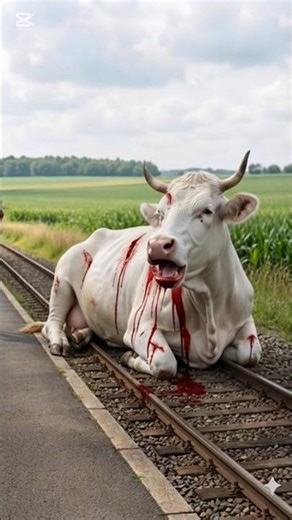 How did the cow fall off the train? 😭😭 #shorts #animation #cow