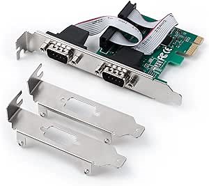 2 Port PCI Express DB9 RS232 Serial Adapter Expansion Card with Low Profile Brackets for Windows/Linux