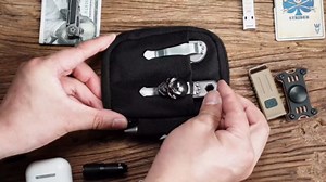 Sayram EDC Pouch, Pocket Organizer, Mighty Pouch for Men, EDC Bags with Patches, Small Tool Pouch with D-Ring