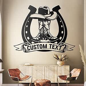 Personalized Cowboy Metal Sign, Custom Metal Name Sign, Vintage Cowboy Wall Decor, Outdoor Metal Art, Metal Signs Customized, Retro Home Decor Wall Art, Cowboy Decor Gift, Patio Decor