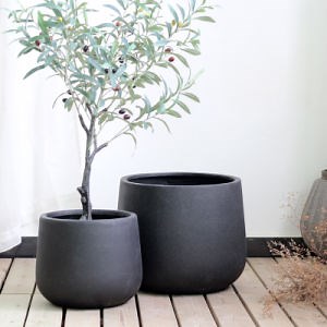 [Hot Item] Large Size Fiberglass Cement Green Plant Pots for Garden Decor