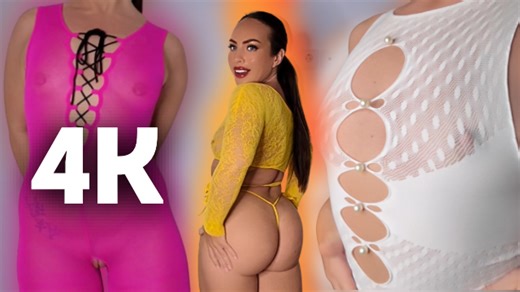 4K TRANSPARENT Sexy Fishnet & Mesh Try On Haul (Bikini, Bodystocking & Playsuit )! Ana Daisy Scott
