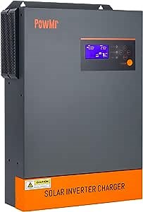 PowMr 48V 5500W Solar Inverter with 100A MPPT Controller, 48V DC to 230VAC Pure Sine Wave, Off-Grid Hybrid, Supports Lead Acid & Lithium Battery, No Battery Mode, MC4 & Anderson/XT60 Connectors