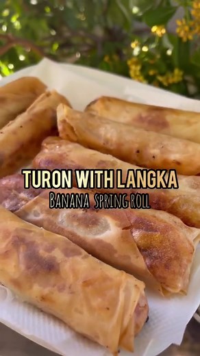 One of Filipino Snacks called Turon! It’s made of banana, jackfruit(optional), and brown sugar. Wrapped in a lumpia wrapper and fried! Our 21st entry to Filipino Food Month Challenge @weee_filipino ! #ffmchallenge #eatandoutlasvegas #eatandout_ffmchallenge | Eat & Out of Las Vegas
