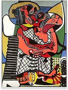 The Kiss By Pablo Picasso Wall Art - Picasso Prints - Surrealism Poster - Abstract Canvas Painting for Home Livingroom Office Unframed (9x12inches/23x30cm)