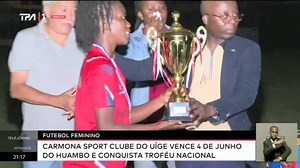 Futebol feminino - Carmona Sport Clube do Uíge vence 4 de Junho do Huambo e conquista troféu nacional Assista o vídeo completo aqui: https://tpa.ao/ao/noticias/detalhes.php?id=565181 | Televisão Pública de Angola - TPA "Oficial"
