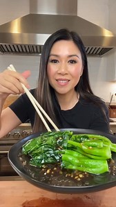 Save my recipe for Restaurant Style Chinese Broccoli! Start with about 2 pounds of Chinese Broccoli, trim the ends of the leaves off and slice the ends of the large parts of the stems in half. Simmer some hot water, add 2 tbsps of vegetable oil and broccoli. Let simmer for 2-3 minutes and drain. For the oyster sauce you need 1/2 cup of water, 1/2 tbsp of cornstarch, 1 tbsp minced garlic, 1 tsp sugar, 3 tbsps of oyster sauce. Simmer for 3-4 minutes until sauce thickens and cook for 5 minutes. Whe