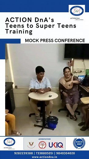 Mock Press Conference Session by Our Summer Camp 'Teens to Super Teens' Students #MockPressConference #SummerCamp #TeensToSuperTeens #PublicSpeaking #YouthLeadership #ConfidenceBuilding #ActionDNA Call/Text 91 9282239388 91 7338805051 91 9840304020 Visit: www.actiondna.in | Action DnA